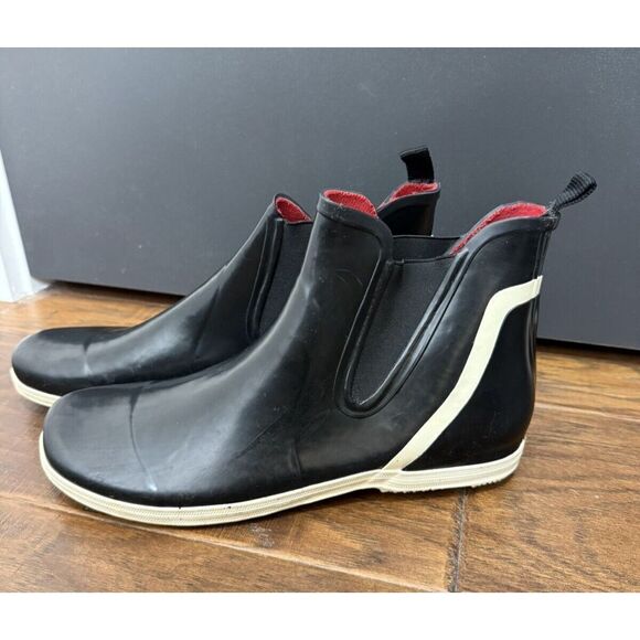 Andre Assous Rain or Shine Boots Womens Sz 10 Black Chelsea Slip On‎ Waterproof - Picture 1 of 8